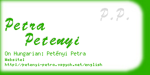 petra petenyi business card