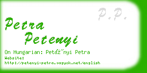 petra petenyi business card